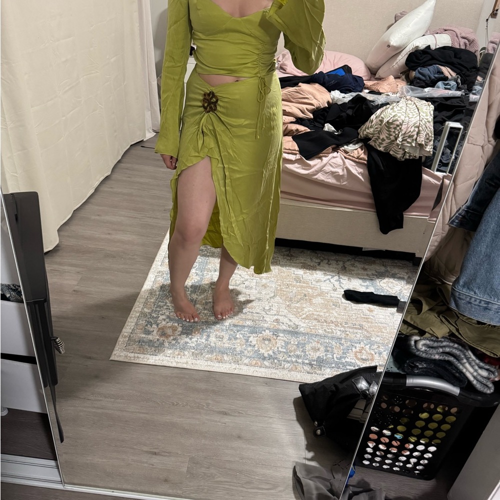 For love and lemons Chic Lime Green Aliie Midi Dress